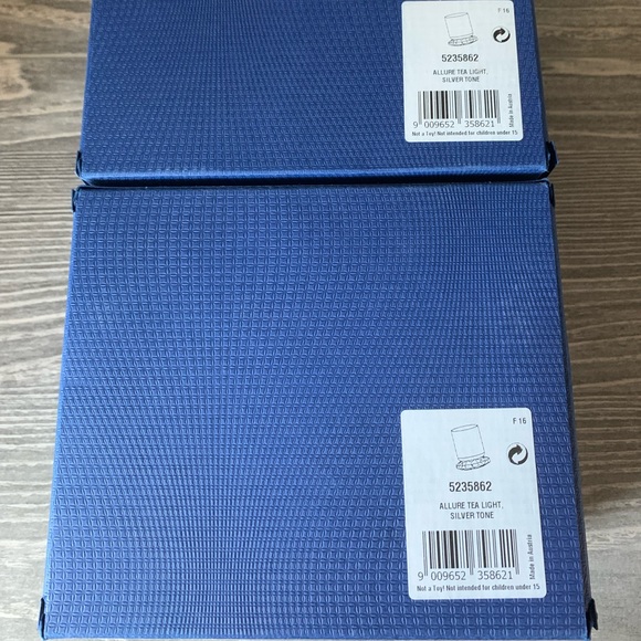 Set of 2 - Silver Swarovski Candle Holders - Picture 3 of 5